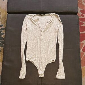 Olivaceous Gray Long Sleeve Bodysuit